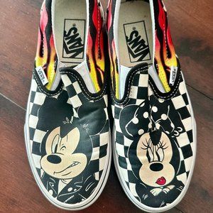 Mickey & Minnie Mouse Disney x Vans flame classic slip on limited edition